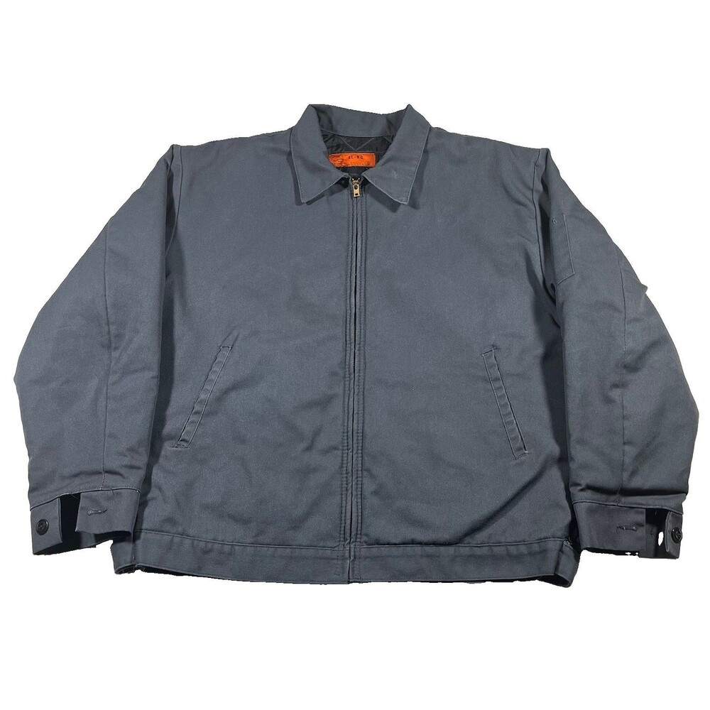 Vintage Softwear Work Jacket XL-RG Quilt Lined Gray Zip